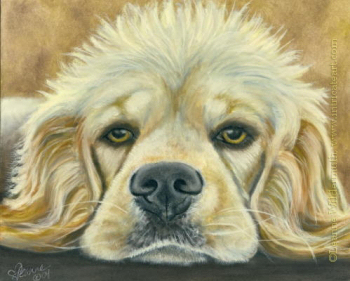 200415 Blondie dog art cocker spaniel painting original portrait