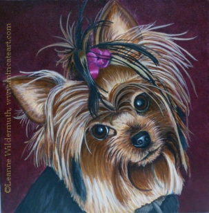yorkie custom dog pet puppy painting art yorkshire terrier