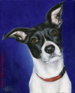 200454 Custom Dog Portrait pet painting terrier Annie