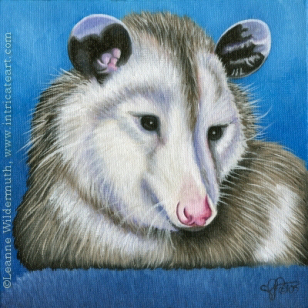 200505 Custom Wildlife Portrait opossum possum painting art oil Possy III