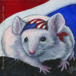 patriotic harley mouse oil painting bandana original art