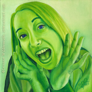 custom monochromatic green oil painting people portrait original traditional realistic fine art