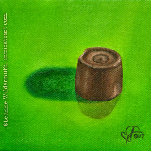 still life oil painting rolo rolos candy food eye ate it series