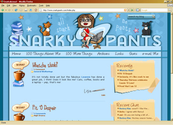 Snarkypants custom blog design wordpress theme plugins upgrade