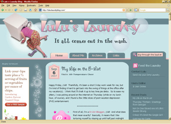 Lulu's Laundry Blog WordPress custom design template