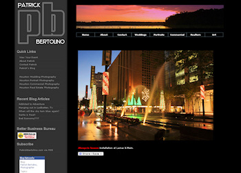 Houston Photographer Patrick Bertolino custom site design wordpress theme