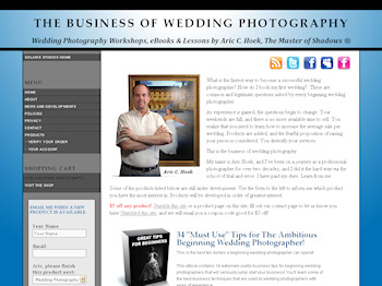 Aric Hoek Houston Photographer custom e-commerce site design wordpress