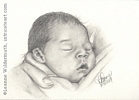 Custom baby Portrait Dylan pencil graphite drawing art by Leanne Wildermuth