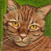 Custom orange tabby cat portrait oil painting art by Leanne Wildermuth