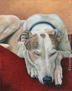 custom portrait greyhound dog oil painting art by Leanne Wildermuth