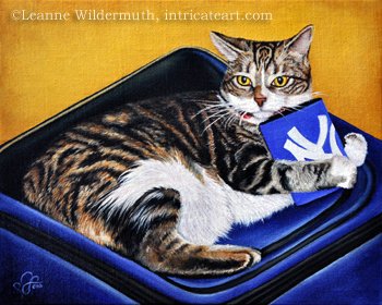 Custom cat portrait oil painting art by Leanne Wildermuth