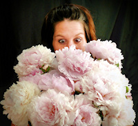Leanne and her peonies