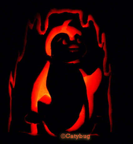 pumpkin carving bruce penquin