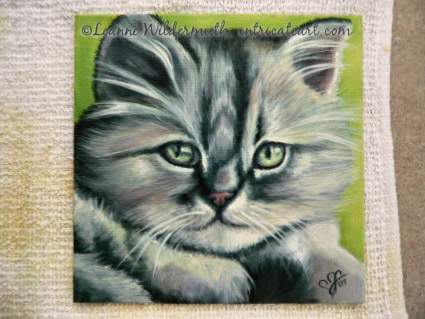 custom original kitten portrait painting fine art oil
