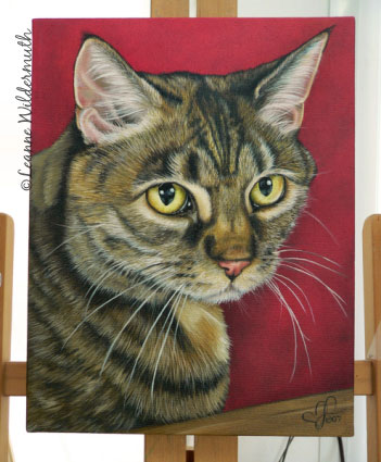 custom cat portrait painting work in progress oil 