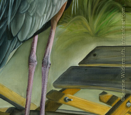 great blue heron original oil painting fine art realism leanne wildermuth