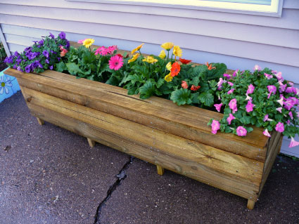 home made planter flowerbox window box