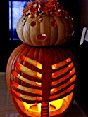 Pumpkin Carving Skeleton Pumpkin by Jennifer Sudol-Kearns