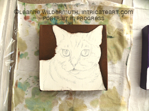 custom orange tabby cat portrait oil painting original art leanne wildermuth' class=