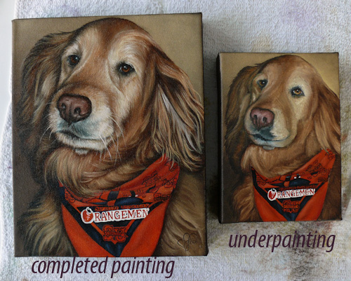 dog portrait golden retriever oil painting custom art leanne wildermuth