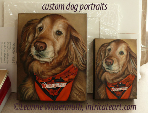 custom dog portrait golden retreiver painting leanne wildermuth