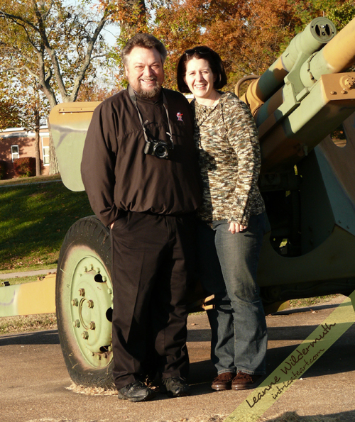 Leanne and Mom in front of Howitzer Fort Leonard Wood Army Base photo Leanne Wildermuth