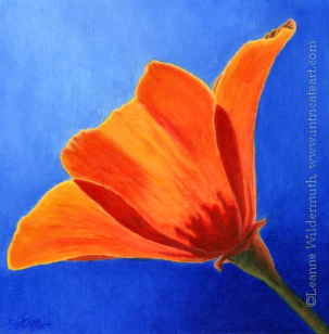 200427 orange poppie poppies painting india ink original art