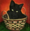 black cat kitten pet art oil painting art