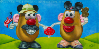 200527 Custom Tater Couple still life oil painting potato heads