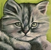 custom oil painting cat kitten portrait original traditional realistic fine art