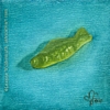 still life oil painting green swedish fish candy food eye ate it series