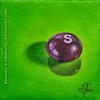 still life oil painting purple skittle skittles candy food eye ate it series