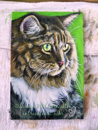 custom cat portrait oil painting original