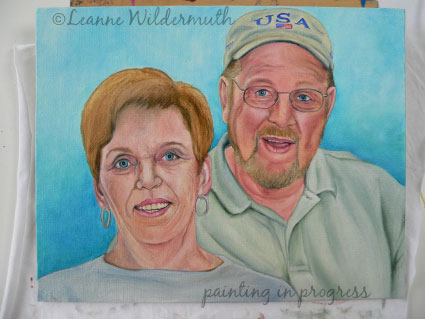 original custom oil portrait anniversary couple grandparents fine art painting leanne wildermuth