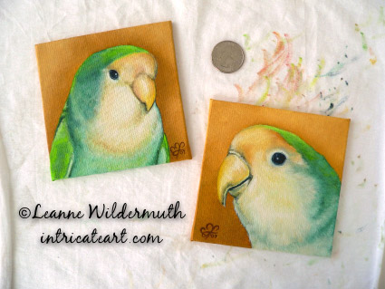 custom lovebird portraits oil paintings birds