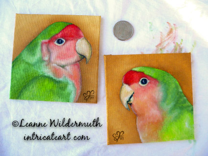 lovebird portrait paintings male bird custom oil art