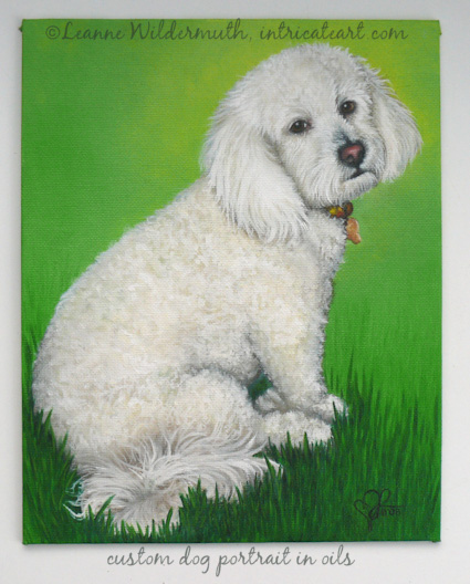pet portrait dog painting oil original art leanne wildermuth' class=