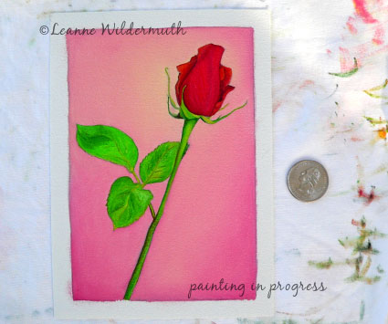red rose original custom oil painting valentines day