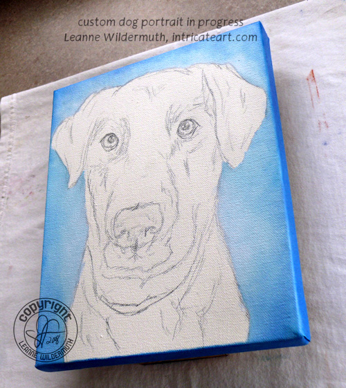Black lab dog portrait custom oil painting leanne wildermuth