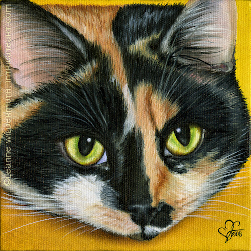 custom cat portrait calico oil painting fine art leanne wildermuth