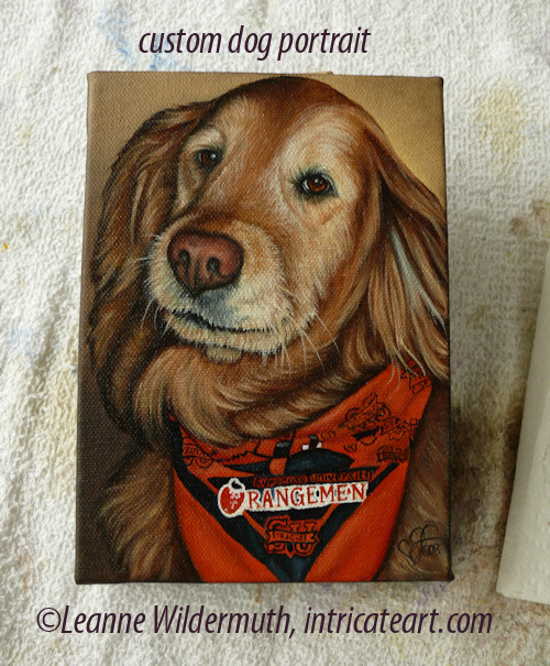 custom dog portrait golden retreiver painting leanne wildermuth