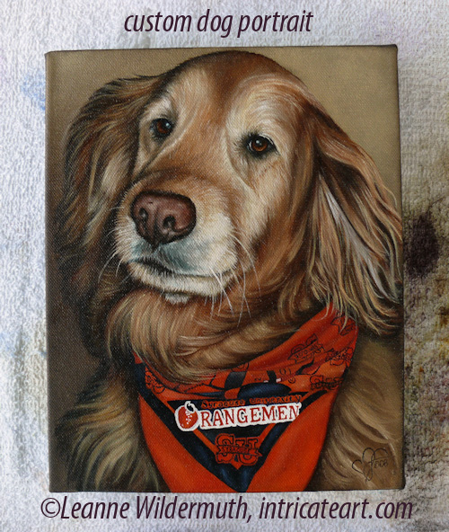 dog portrait golden retriever oil painting custom art leanne wildermuth